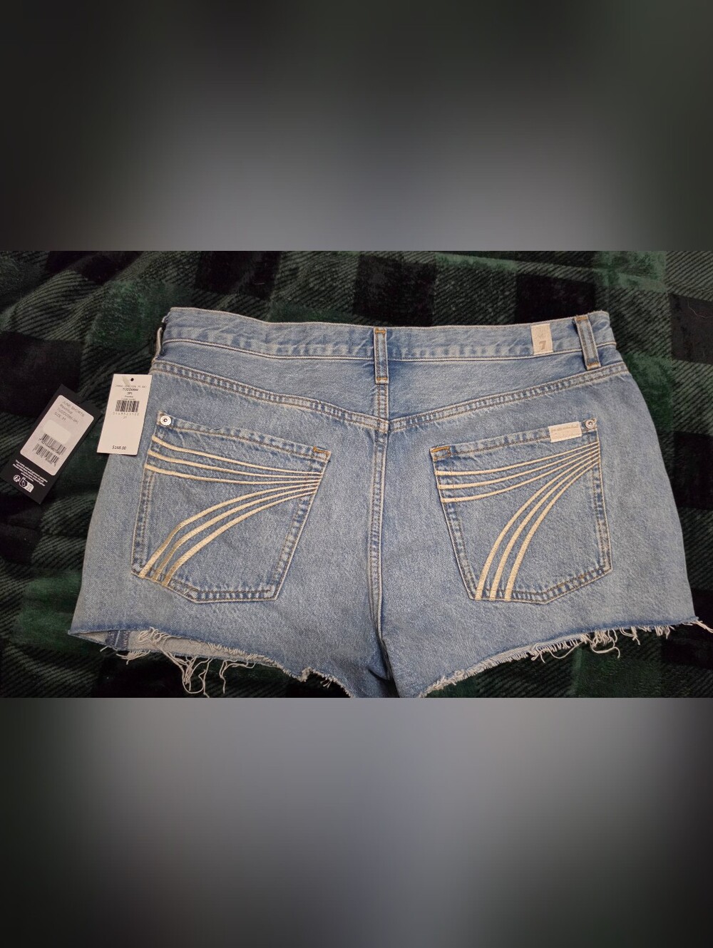7 For All Mankind Light Blue Denim Cutoff Shorts